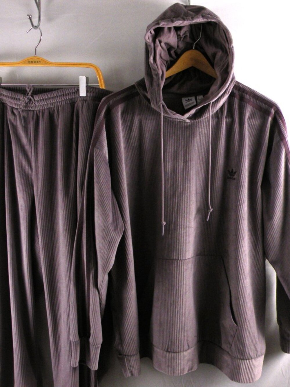 Adidas 3 Stripes track suit Velvet Hoodie Jogger pants Womens 2X - Picture 2 of 10